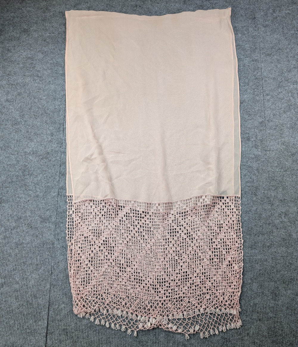 Charter Club Shawl Chiffon Knit Beaded Pink Silk Coquette Fairy Y2K Festival 90s